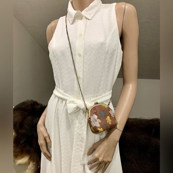 Genuine Leather Hand Painted Floral, Wooden Frame Bag/Crossbody & Small Purse - Picture 10 of 16